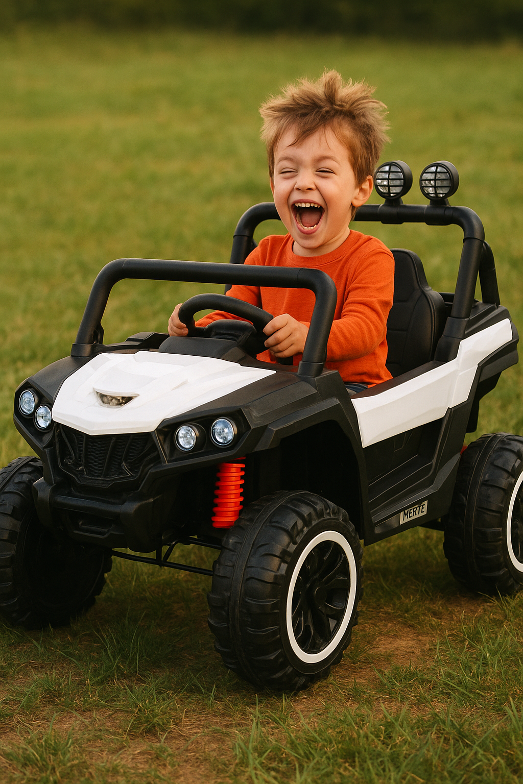 12V Kids Ride-On Car with 4×540W Motors – 2.4G Remote, Dual Speed, Four-Wheel Shock & Handle –  White