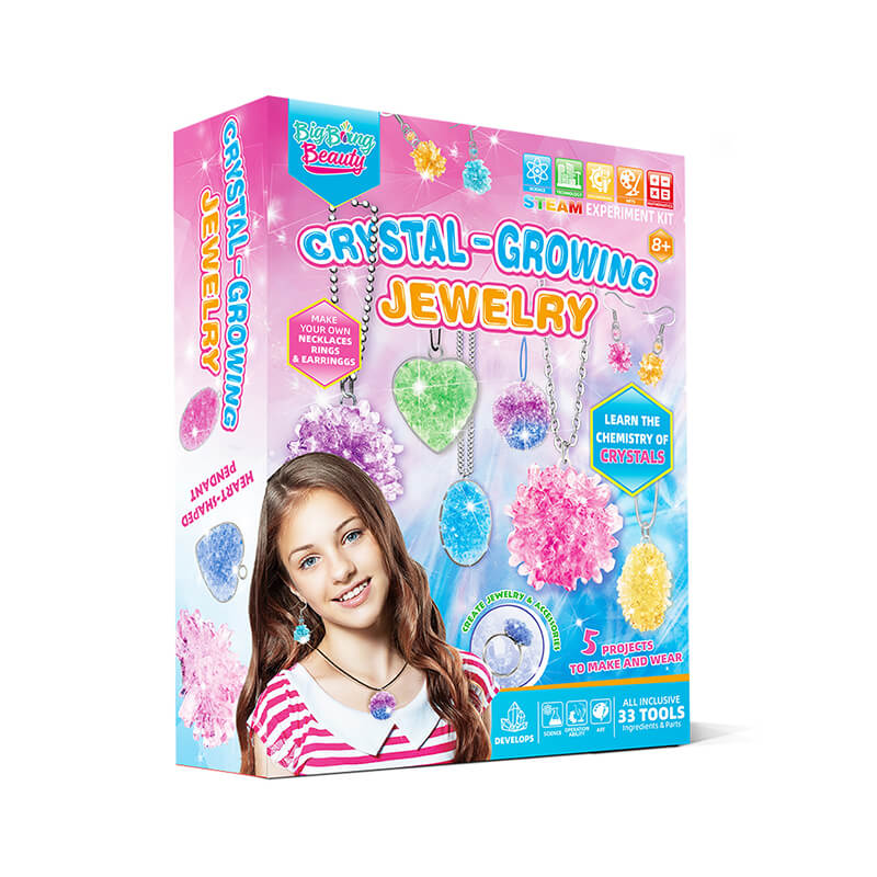 Box of Crystal Growing Jewelry kit with a girl on the cover