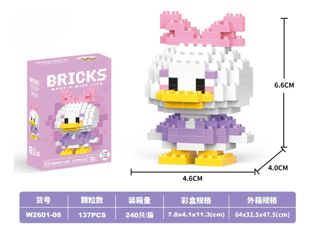 Disney Anime Building Blocks W2601-08 mini Action toy Figures Blocks - Daisy duck