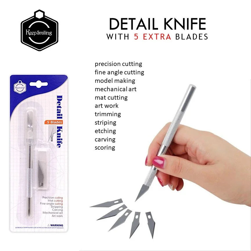 Keep Smiling Precision Carving Craft Knife + 5 Blades