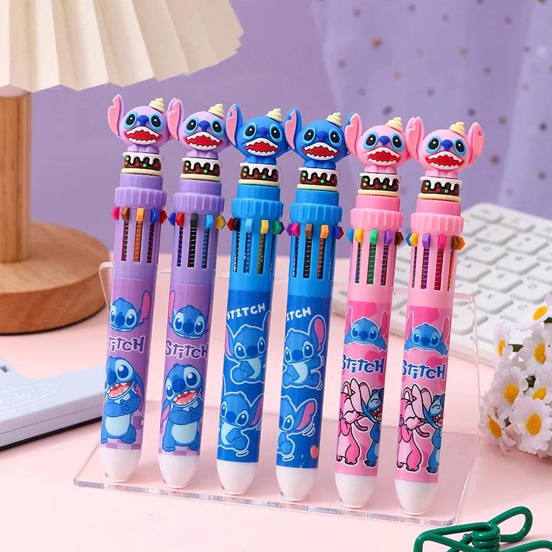 Disney Lilo&Stitch Creative Cartoon Multi-color Pen Kids School Supplies - Blue