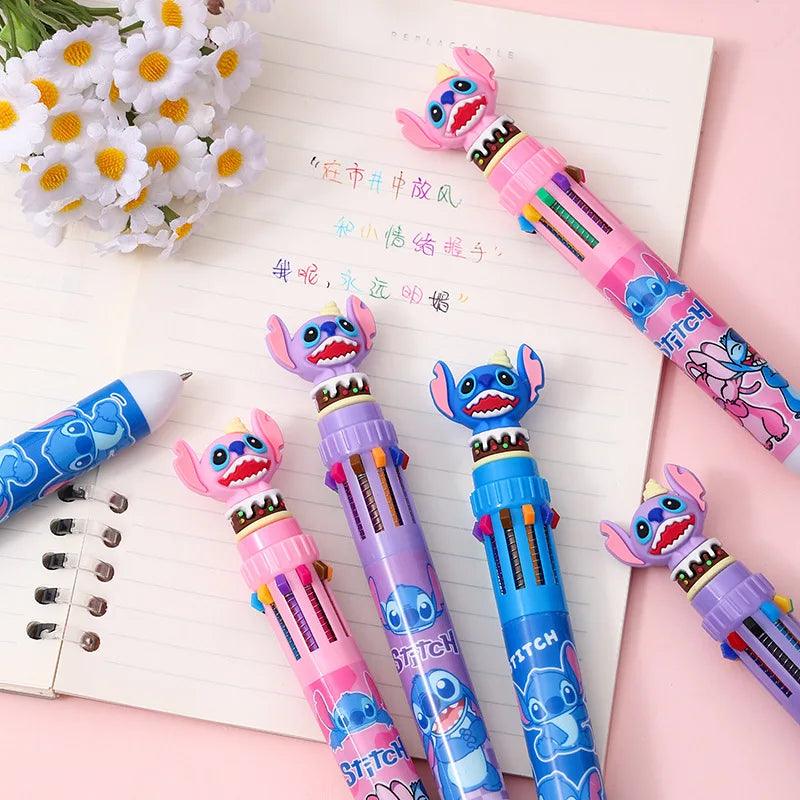 Disney Lilo&Stitch Creative Cartoon Multi-color Pen Kids School Supplies - Pink