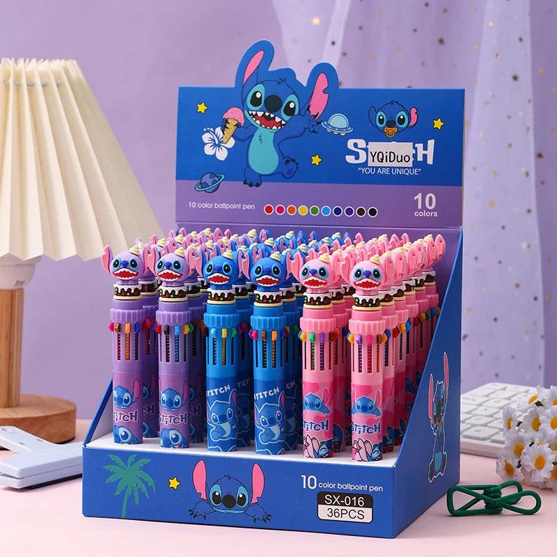 Disney Lilo&Stitch Creative Cartoon Multi-color Pen Kids School Supplies - Blue