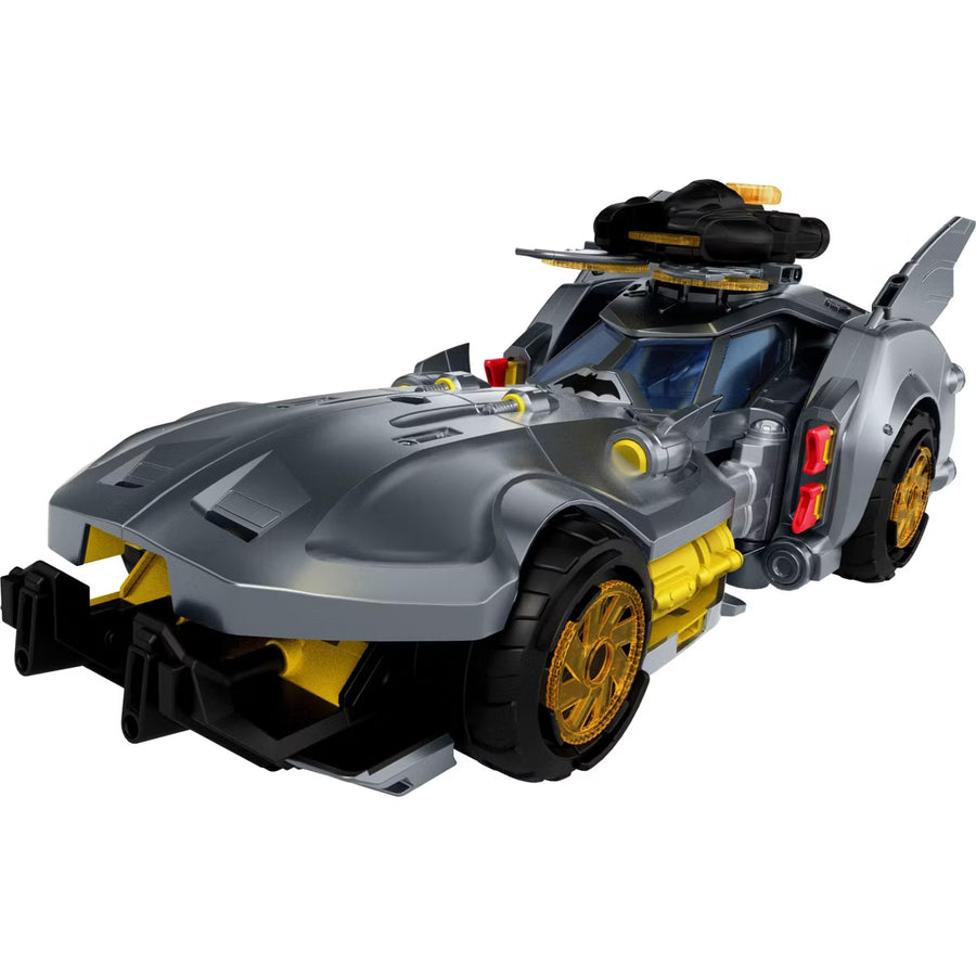 DC Premier Batmobile Vehicle, Batman Signature Crime Fighting Car with Bat-Drone Cannon