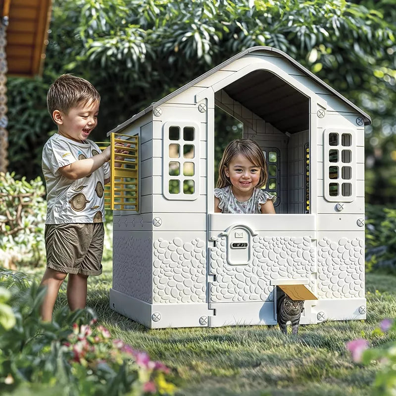 Dolu: Playhouse For children - White, Green, Yellow