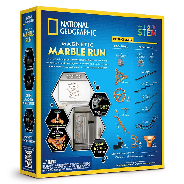 National Geographic - Magnetic Marble Run - 60 Pcs