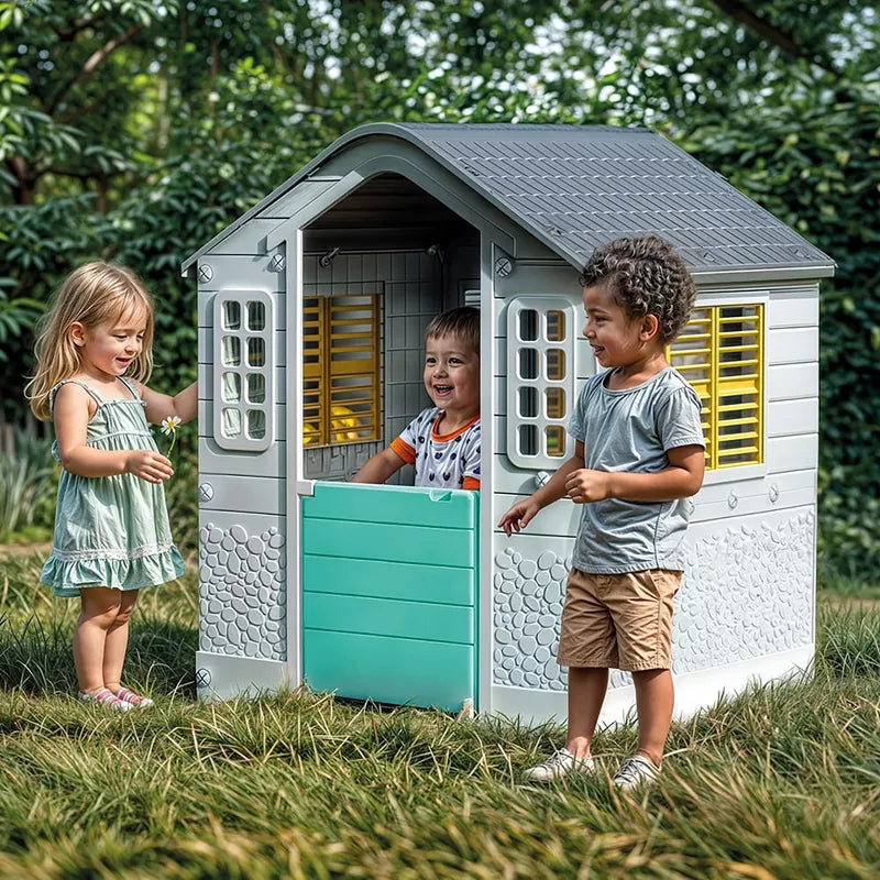 Dolu: Playhouse For children - White, Green, Yellow