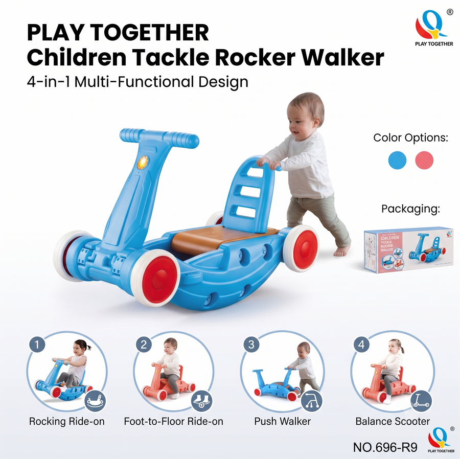 Children's Rocker Walker Ride On – Blue / Pink