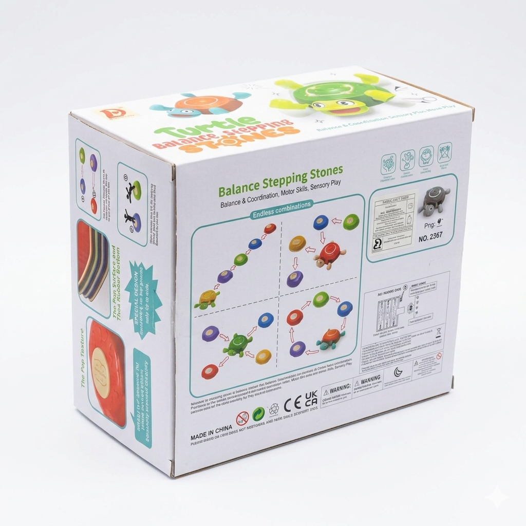 Kids Turtle Balance Stepping Stones – 6-Piece Sensory Activity Toy