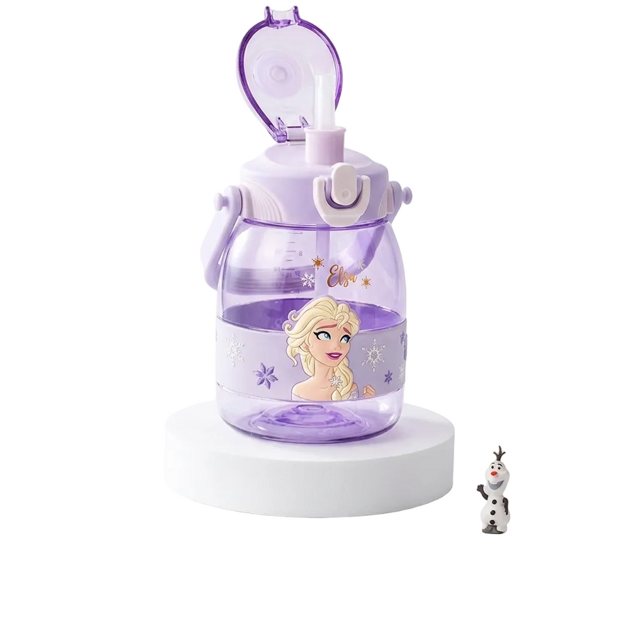 Disney Frozen Elsa 1200ml Jumbo Water Bottle with Straw, Handle & Strap