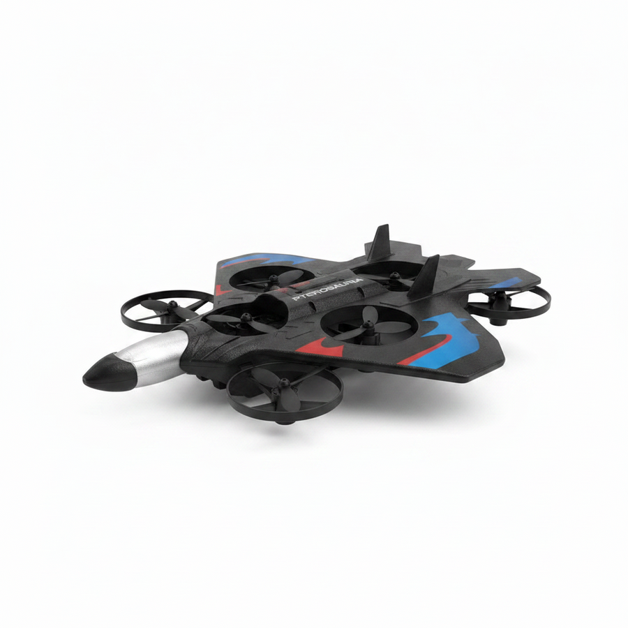 4D-V32 Pterosauria 4-Axis UAV Jet Drone – Remote Control Fighter Jet Quadcopter for Ages 14+