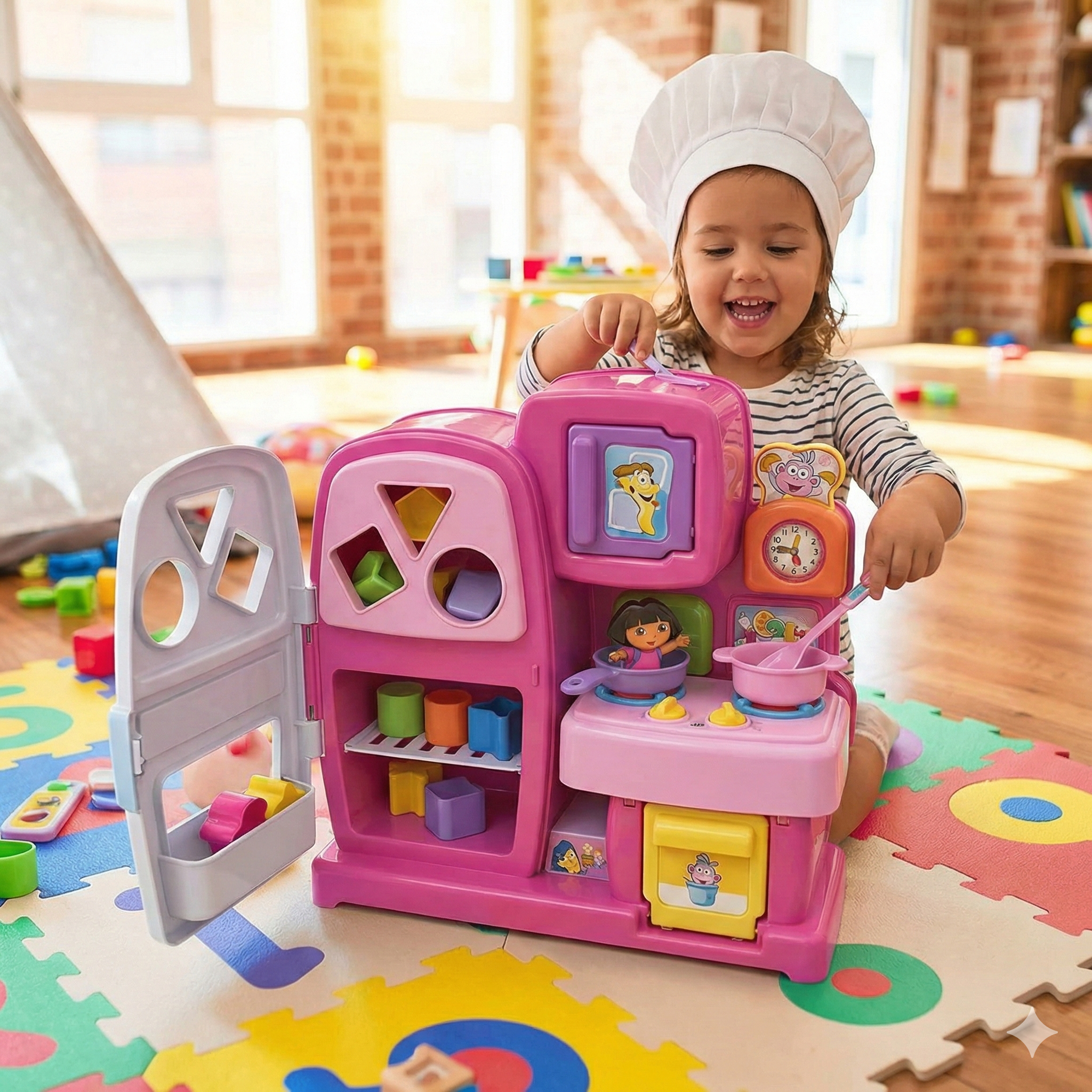 Dora the Explorer Musical Kitchen & Shape Sorter Set