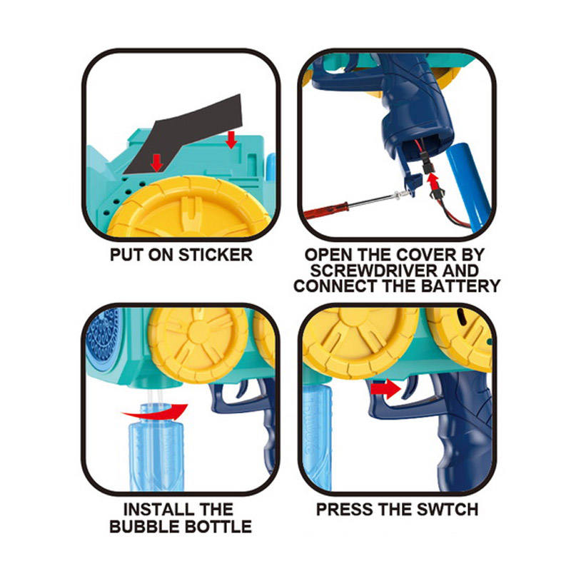 57-Hole Automatic Plastic Water-Absorbing Sprinkler Car Bubble Machine Toy Cars with Soap Space Gun for Kids