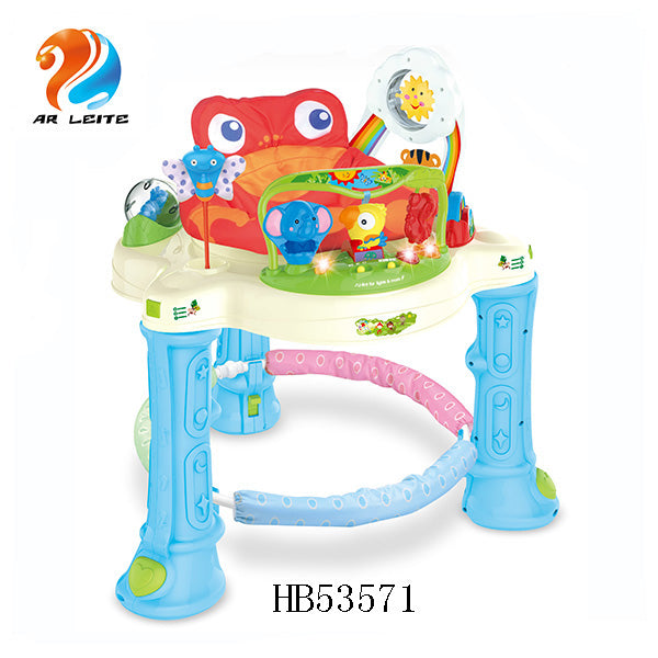 مشاية أطفال متعددة الوظائف مشاية الغابة السعيدة مع موسيقى وأضواء وألعاب للطفل