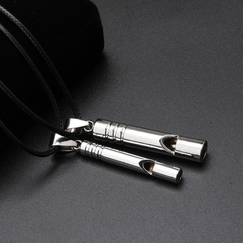 Titanium Emergency Whistle Loud Portable Necklace Whistle EDC for Emergency - Large