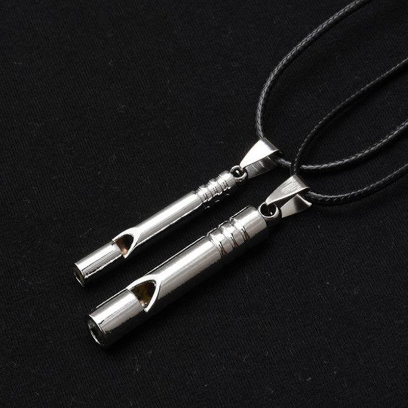 Titanium Emergency Whistle Loud Portable Necklace Whistle EDC for Emergency - Large