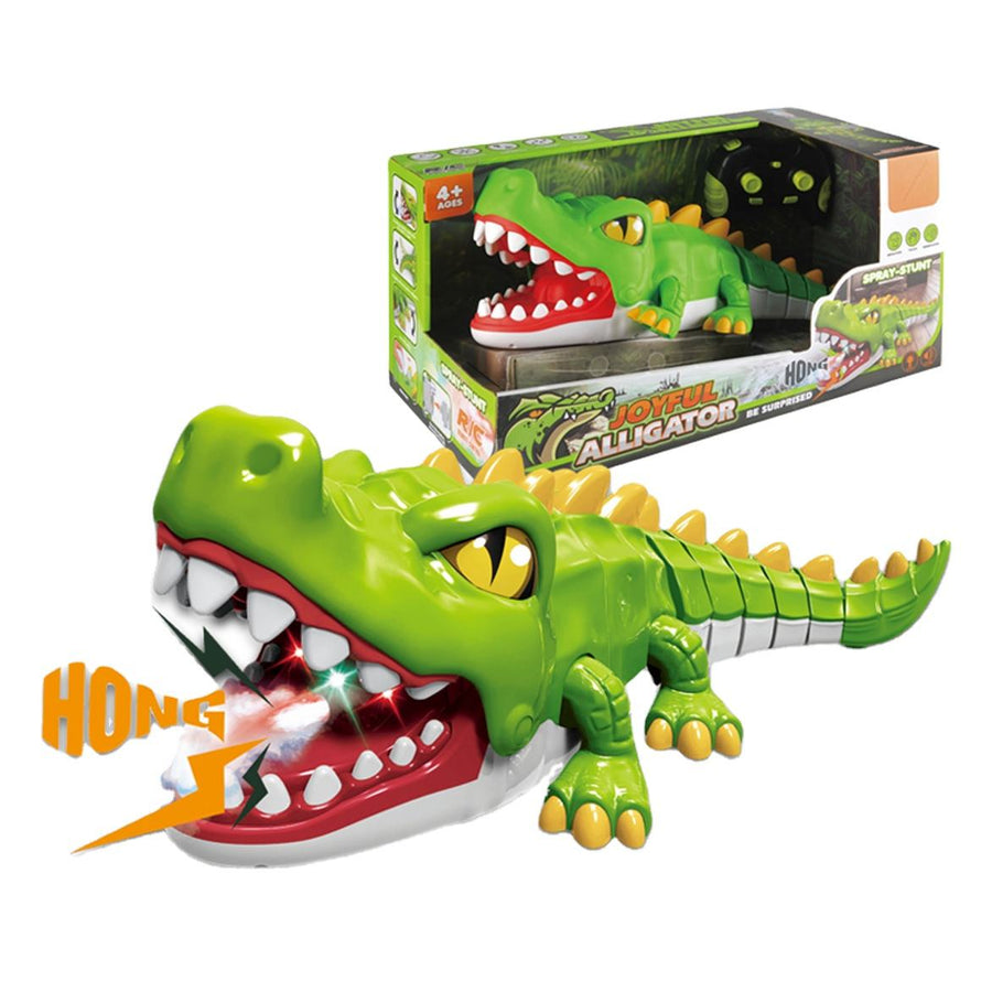 2.4GHz RC Joyful Crocodile Toy with Water Spray, Lights, Sound & Sound Effects