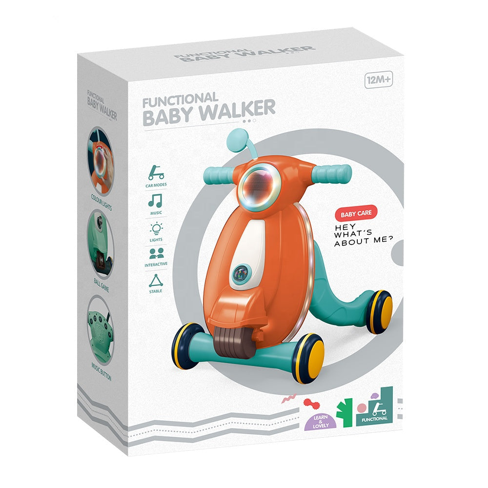 WISHKEY Plastic Multi Functional Baby Walker for Toddlers, 2-in-1 Baby Walkers with Fun Ball Game, Lights & Music, Walker for Kids for 1+ Years