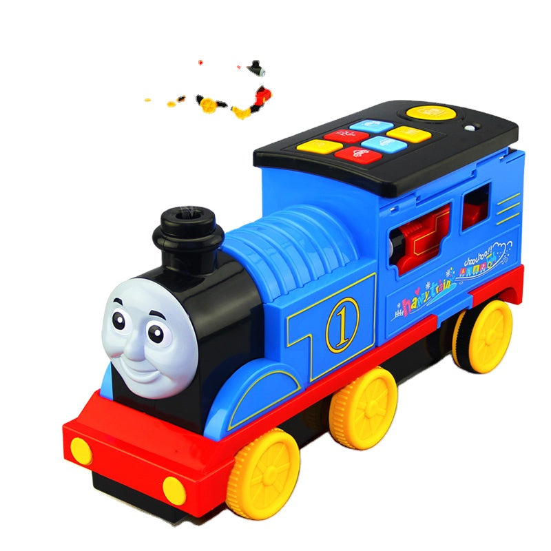 smoking train with light and sound red blue gree little train toys