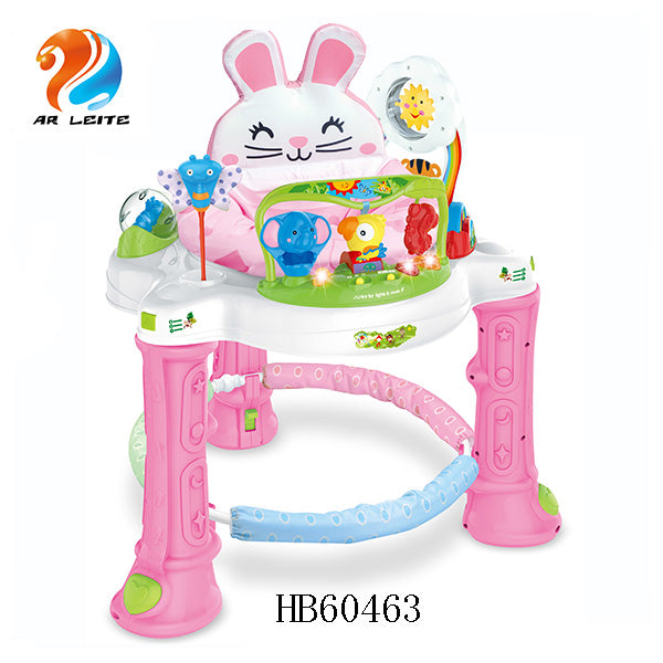 مشاية أطفال متعددة الوظائف مشاية الغابة السعيدة مع موسيقى وأضواء وألعاب للطفل