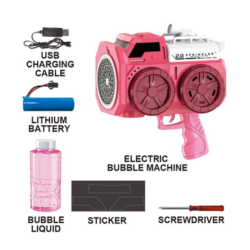 57-Hole Automatic Plastic Water-Absorbing Sprinkler Car Bubble Machine Toy Cars with Soap Space Gun for Kids