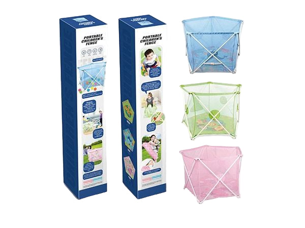 حظيرة لعب آمنة محمولة للأطفال وسياج أنشطة - ساحة لعب شبكية قابلة للطي للأطفال - حاوية داخلية/خارجية للأطفال الصغار