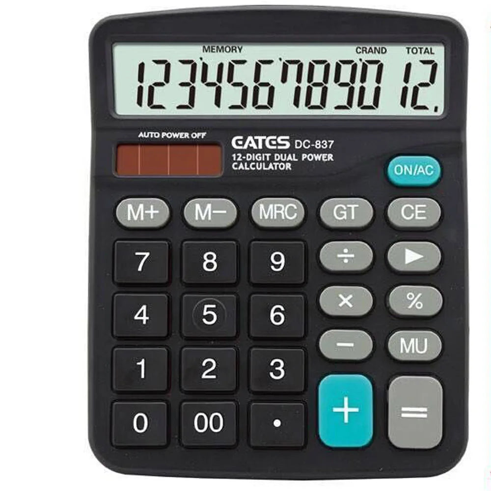 EATES DC-837 Classical Style 12 Digits Dual Power Electronic Calculator