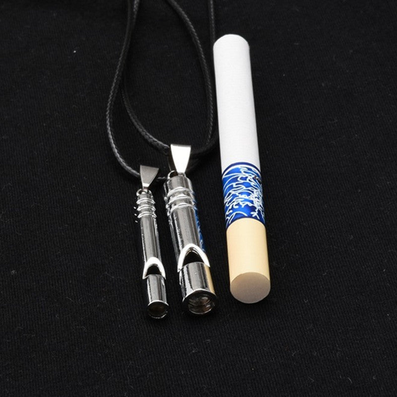 Titanium Emergency Whistle Loud Portable Necklace Whistle EDC for Emergency - Large