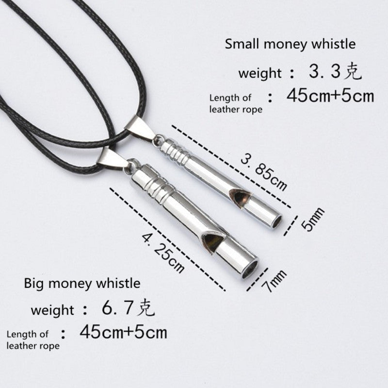 Titanium Emergency Whistle Loud Portable Necklace Whistle EDC for Emergency - Large