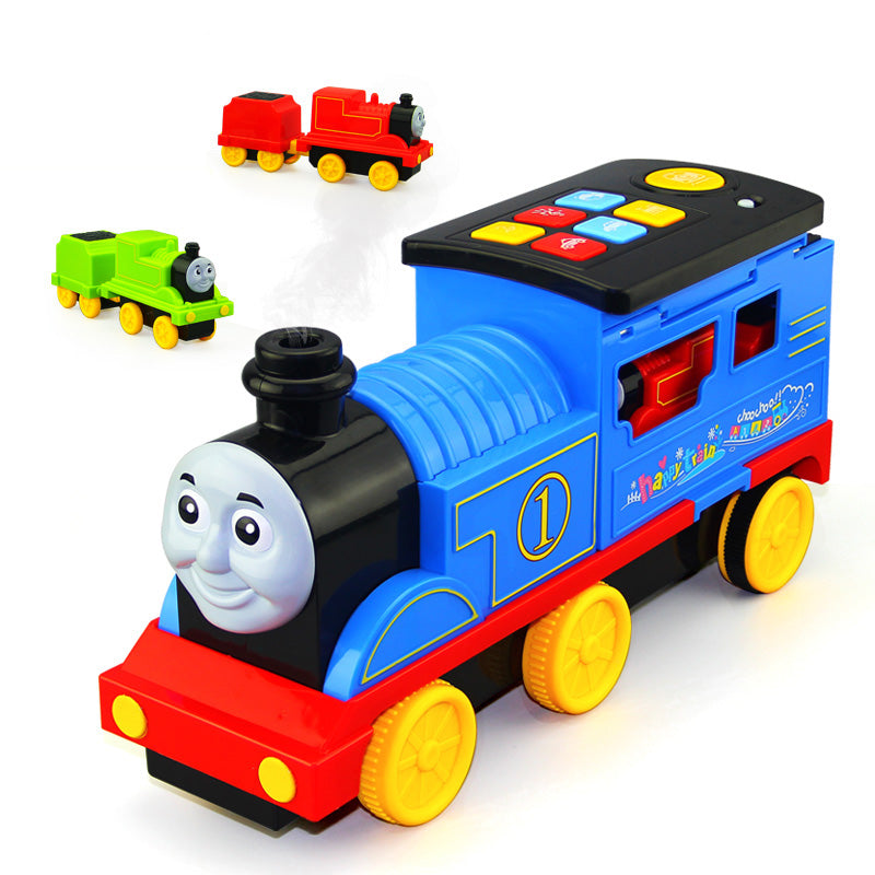 smoking train with light and sound red blue gree little train toys