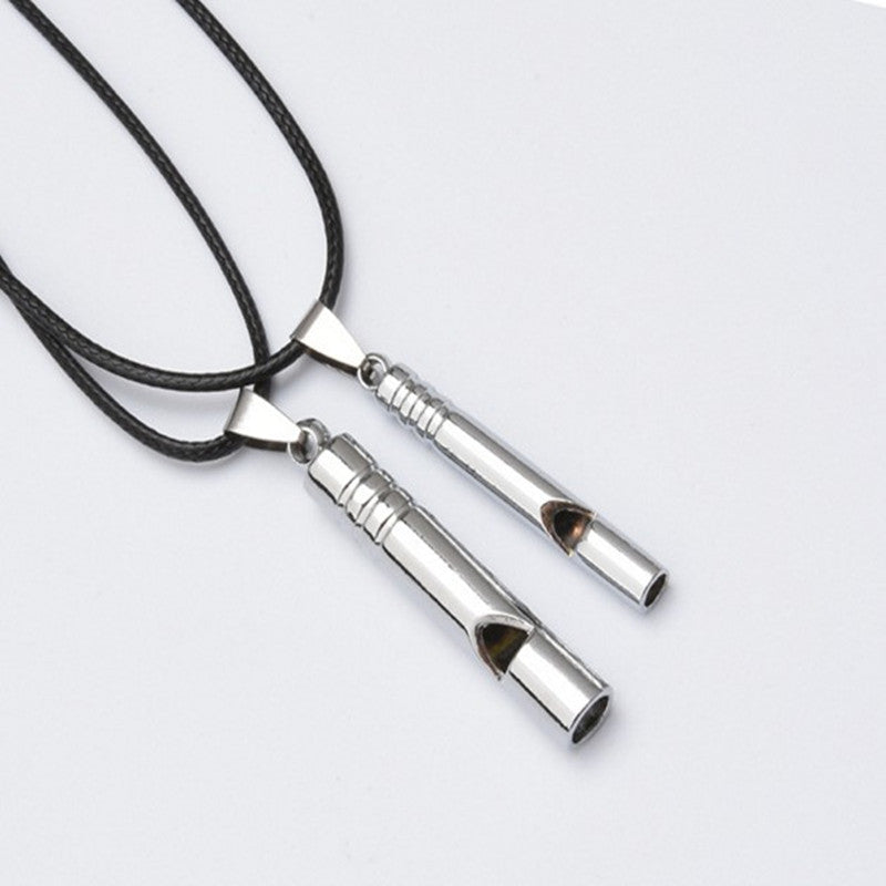 Titanium Emergency Whistle Loud Portable Necklace Whistle EDC for Emergency - Large