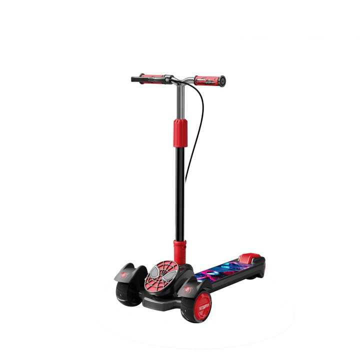 LED Foldable Kids Scooter and Adjustable Handlebar - Spiderman