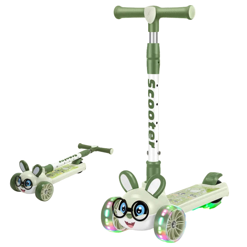3-Wheel Kids Scooter – Adjustable & Light-Up Wheels - Bunny