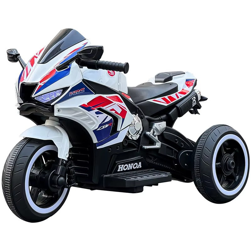 High-Power Kids 12V Electric Sport Motorcycle | Dual 550W Motor Ride-On Motor Bike | Large Size for Ages 3-8 (White))