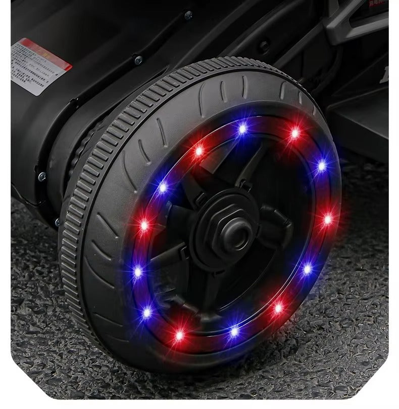 High-Power Kids 12V Electric Sport Motorcycle | Dual 550W Motor Ride-On Motor Bike | Large Size for Ages 3-8 (White))