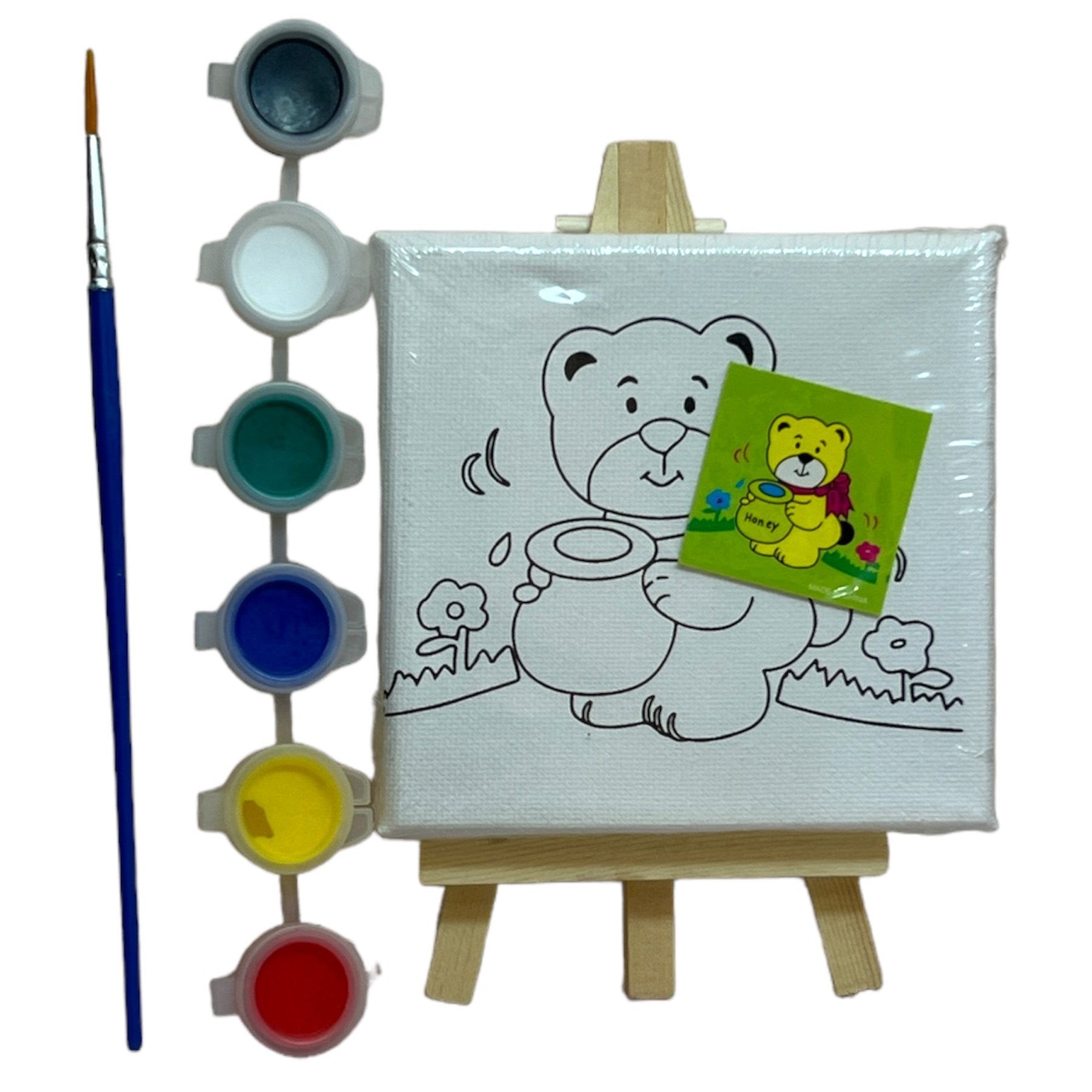 Keep Smiling 1010DIY Kids 4x4 Inches Canvas Painting Set With Easel - Style May Vary