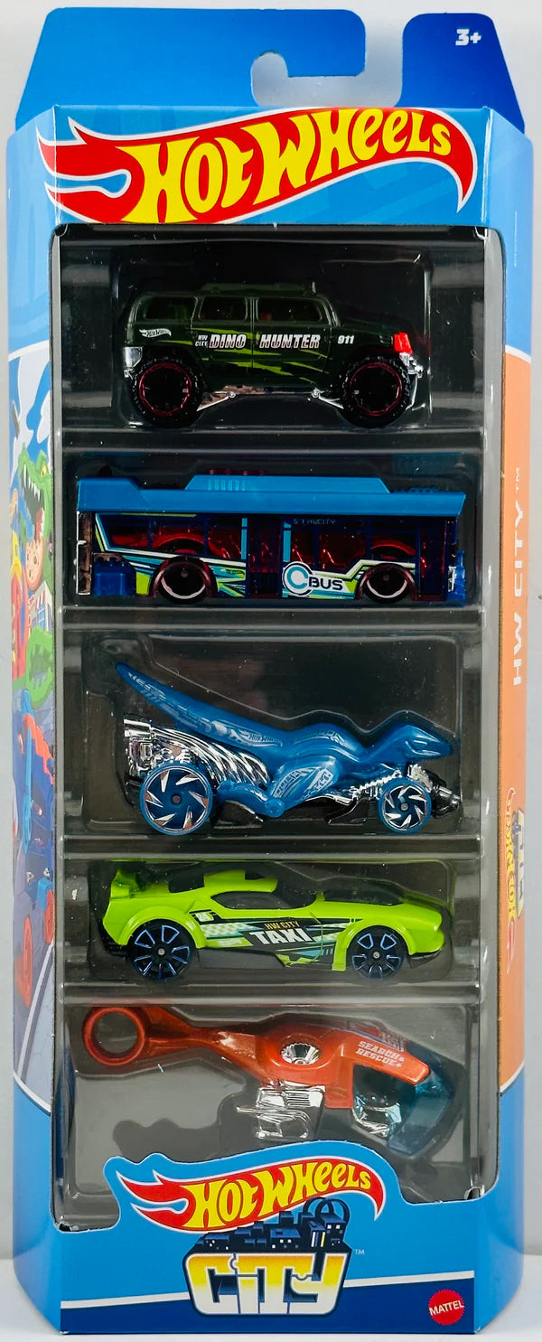 Hot wheels City , Set of Hot wheels city 5 Pack In 1:64 scale - Style 2