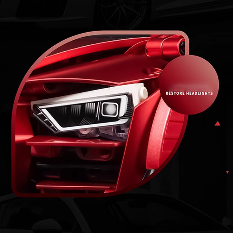 Kbox 10516B -1:10 نموذج سيارة رياضية R8 معدنية حمراء اللون، 2641 قطعة