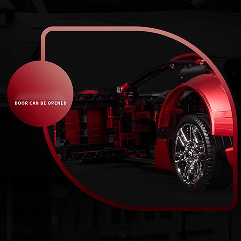 Kbox 10516B -1:10 نموذج سيارة رياضية R8 معدنية حمراء اللون، 2641 قطعة