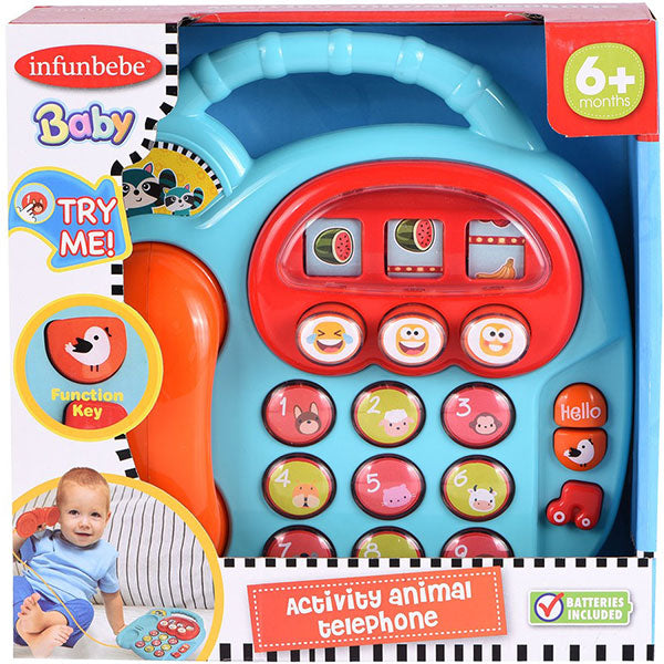 Infunbebe Activity Animal Telephone – Interactive Baby Learning Toy with Sounds & Music