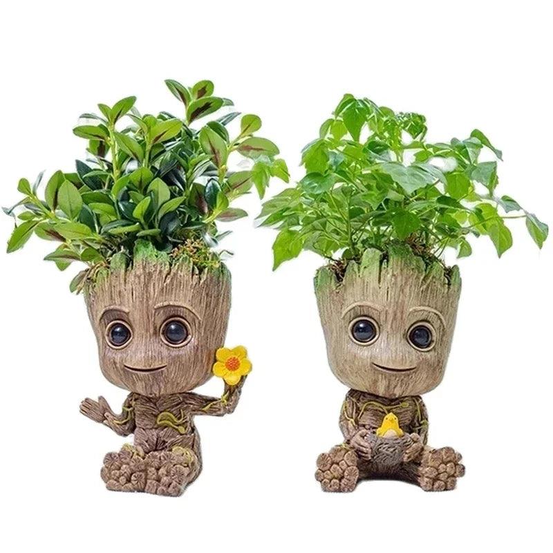 Marvel Anime Figure Home Decoration Crafts Toys Groot With Flower Statue Gift 5cm