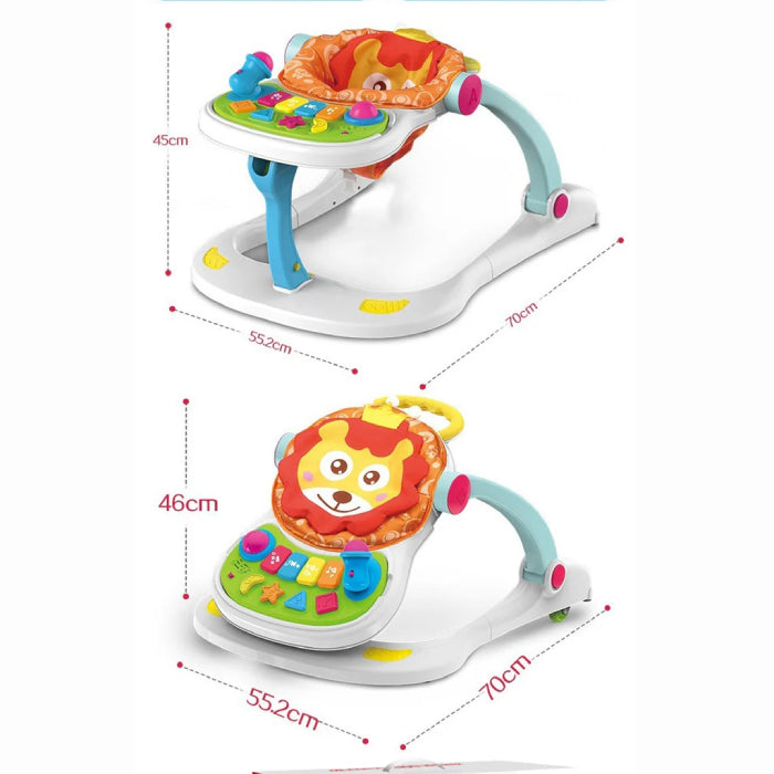 Baby 4-IN-1 WALKER WITH FITNESS & PLAY & DINING CHAIR WITH LIGHT & MUSIC