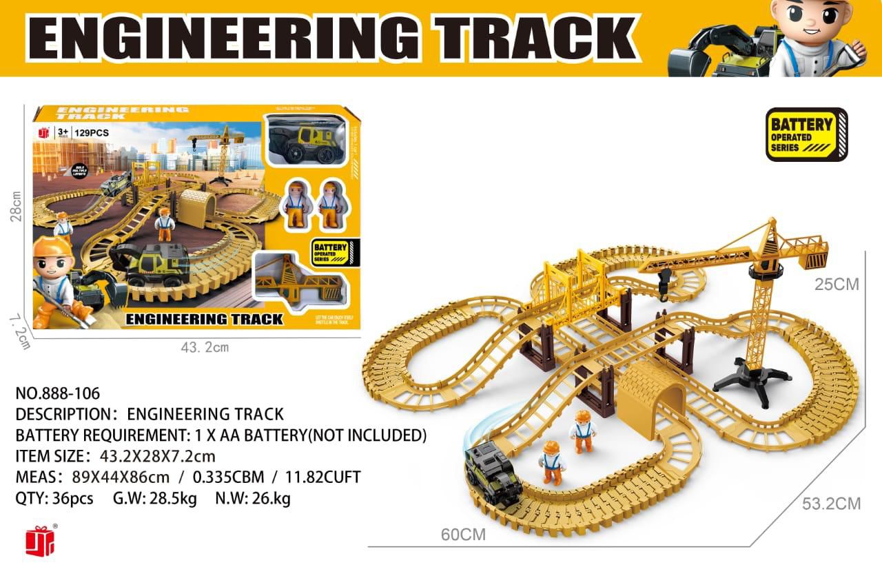 Engineering Track (Train) With Battery 888-106 129 PCS