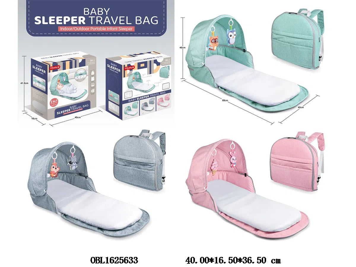 Baby Sleeper Travel Bag – Portable Foldable Bassinet, Diaper Bag & Backpack