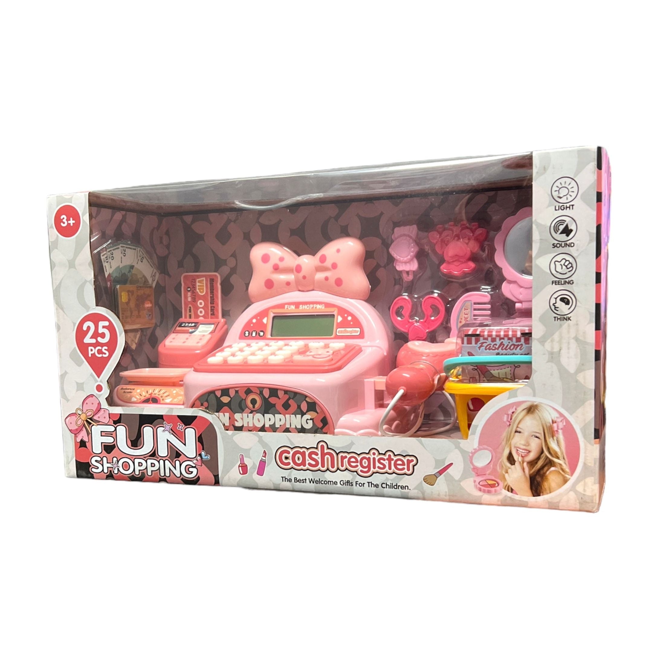 Cash Register Play Set Cashier With Lights And Sounds - Pink