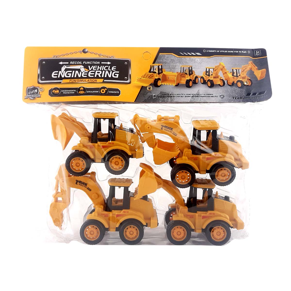 Diecast vehicle engineering contruction 4 pcs For kids