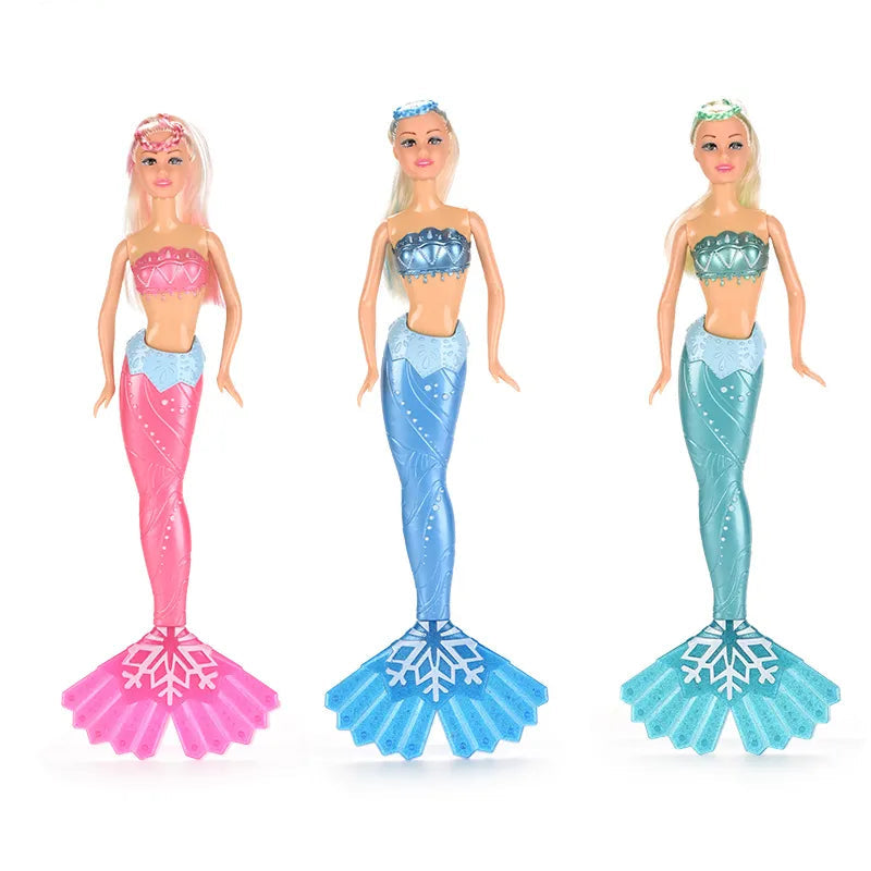 Beautiful Mermaid Doll Playset with Ocean Accessories and Blue Tail Design - Blue