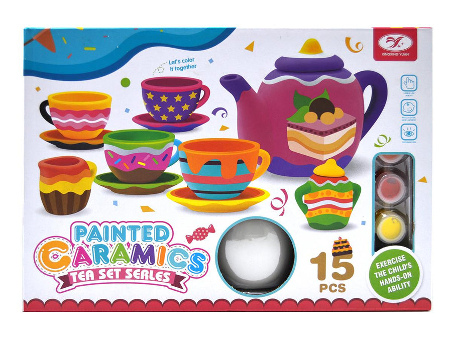 Create Your Own Tea Set - DIY - Ceramic Painting Set, 3+ - 15 Pcs