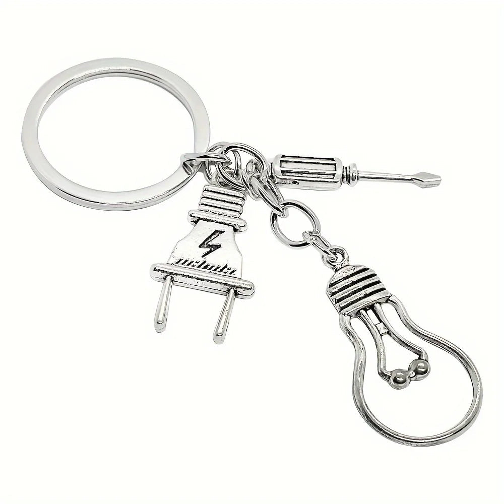 keychain Simulated Lamp and Plug Keychains Gift for Electrician