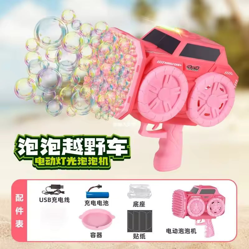 139-Hole Graffiti Bubble Machine Handheld Fully Automatic Bubble Gun - Pink